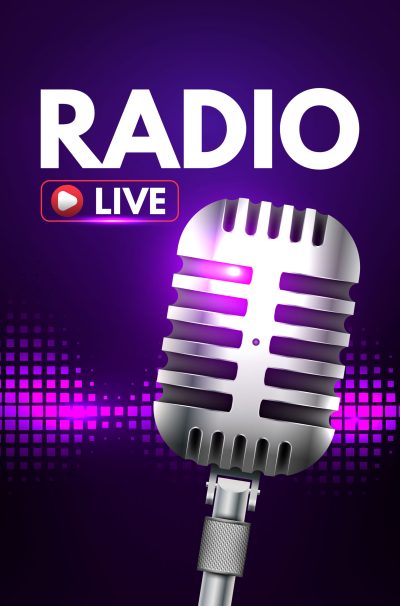 radio banner with live music